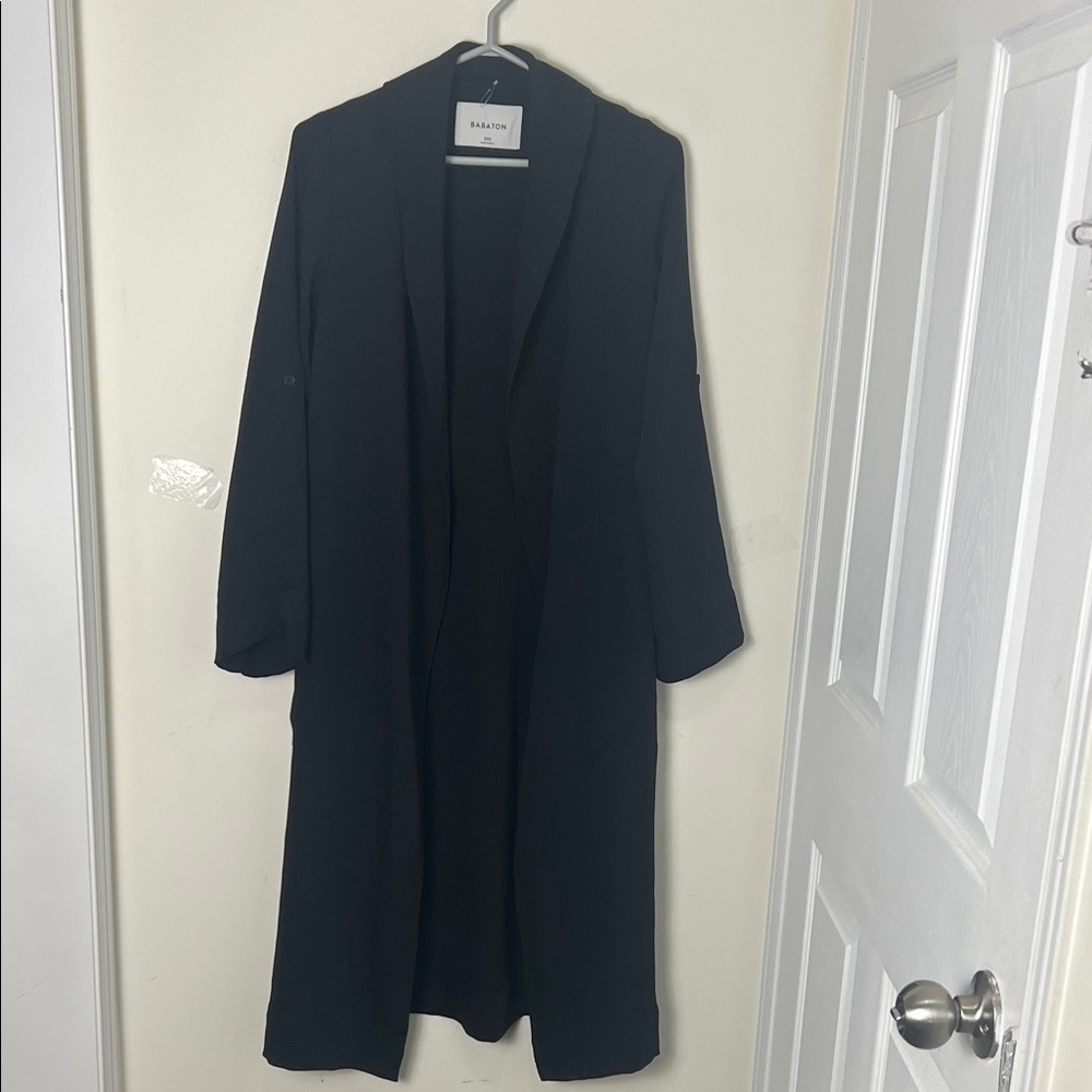 Wilfred Classic Black Drape Duster Outerwear Rope Coat